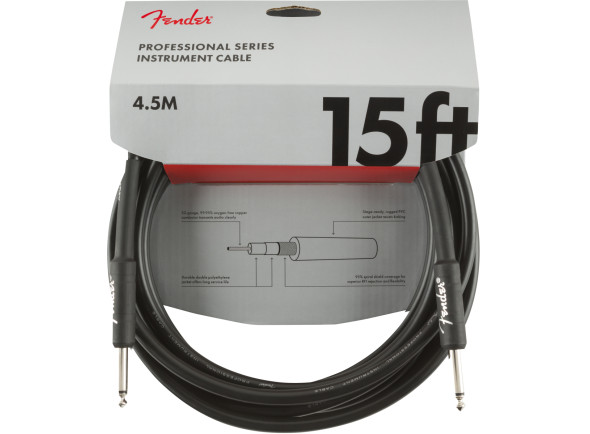 Fender Professional Series Instrument Cable, Straight/Straight, Preto 4.5M Fender Professional Series Instrument Cable, Straight/Straight, Preto 4.5M